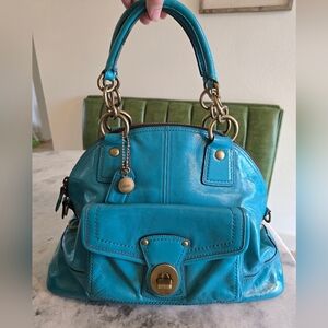 Y2K | Coach Francine Turnlock Satchel In Turquoise | Limited Edition | Legacy